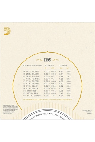 D'Addario Ej95 Ud Teli-