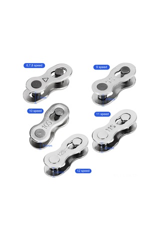 Ranyeek 950kgf Çekme Dayanımlı, 12 Hızlı Dağ Ve Yol Bisikleti İçin Yeniden Kullanılabilir Bisiklet Zincir Bağlantısı, 5 Çift Gümüş Çok Renkli
