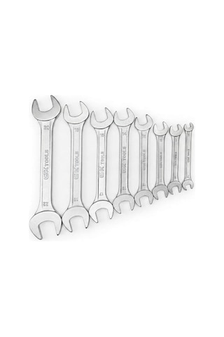 Proalet Gk Tools 1. Kalite Krom Vanadyum Açık Ağız Anahtar Takımı 8 Parça 6-22 Mm , İki Ağızlı Paslanmaz El Aletleri Seti, Özel Taşıma Standlı İki Yönlü Somun Sıkma Ve Sökme Seti
