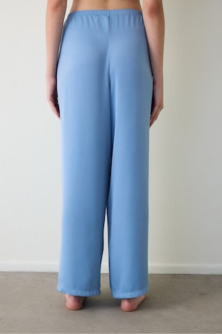 Penti Mavi Luna Saten Geniş Paça Pijama Altı