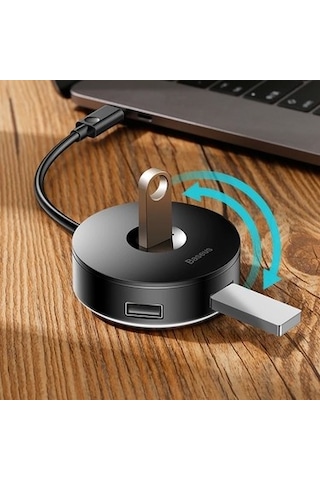 Baseus 4 Portlu Usb Çoğaltıcı Usb Hub Windows Macbook - USB Siya