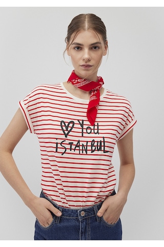 Mavi - Baskılı Kırmızı Bandana 1911810-82580 Kırmızı