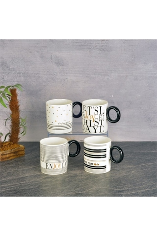 Tohana Porselen Kupa 380ml Desen1 Beyaz