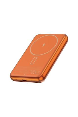 Wiwu Wi-p089 Led Işık Göstergeli Pd 20w Kablosuz Powerbank 10.000mah 15w Turuncu