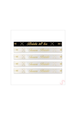 Bride To Be Ve Team Bride Bieklik, 5 Adet - Altın