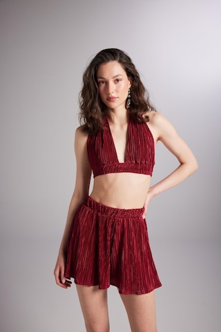 Holly Lolly Beli Lastikli Mini Comfy Şort Bordo