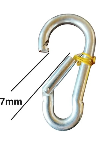 Karabina 6 Mm Yaylı Kanca Paslanmaz Çelik Kilit Olta Dağcılık
