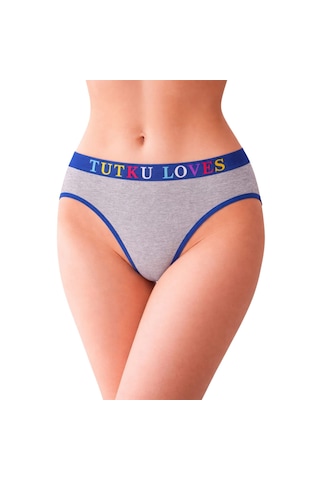 Tutku Kadın Pamuklu Günlük Slip 3 Lü Set Love Serisi, Bikini Kesim Çok Renkli