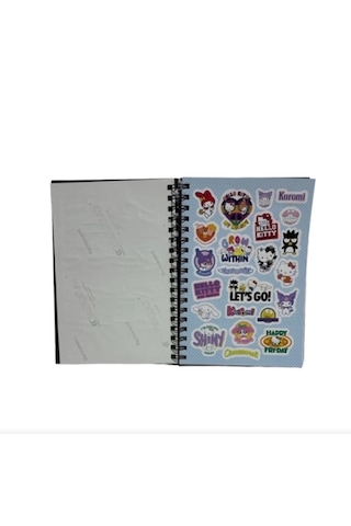 Hello Kitty&kuromi Spiralli Sert Kapak Stickerlı Planner