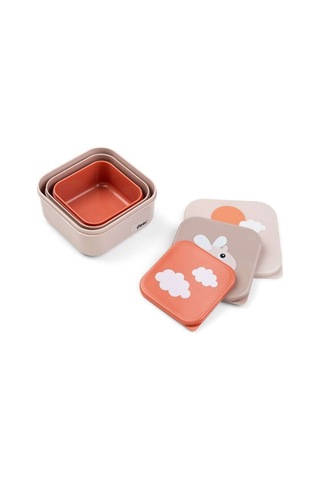 Done By Deer - Happy Clouds - 3'lü Saklama Kabı - Pembe