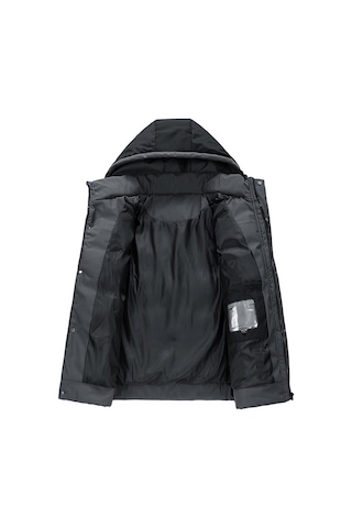 Kış Trendi Yeni Stil Kapşonlu Kalın Sıcak Soğuk Geçirmez Erkek Pamuklu Ceket Siyah