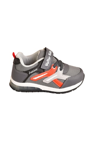 Mini Bonito Erkek Çocuk Cırtlı Bağcıklı Sneaker Günlük Spor Ayakkabı Gri