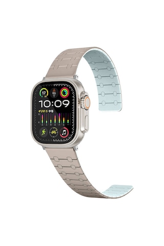 Apple Uyumlu Watch 38 mm Zore Krd-111 Çizgili Desenli Silikon Kordon-haki