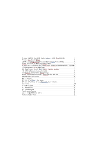 Emes Robotik 4wd Arduino Araba Kiti Pan Tiltli Bluetooth Robot Ar