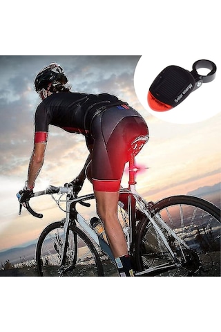 Sıladanal Led Güneş Enerjisi İle Şarj Edilebilir Bisiklet Kuyruk Lambası Solar Bisiklet Lambası Siyah