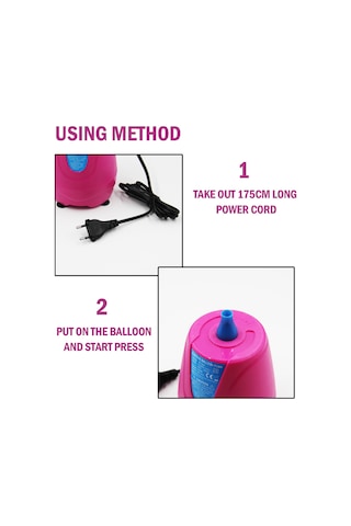 Symbee 220v 300w Hızlı Balon Havalandırıcısı, 3-4 Saniye/balon, 175cm Kablolu, Avrupa Standartı, Partiler İçin Elverişli
