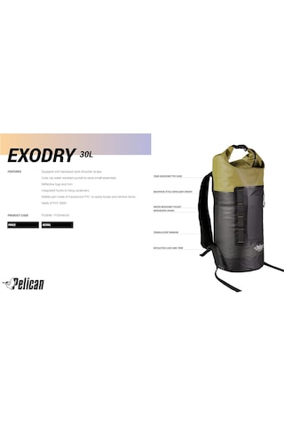 Pelican Exodry 30l Su Geçirmez Kuru Çanta Sosis Çanta Siyah - Sarı