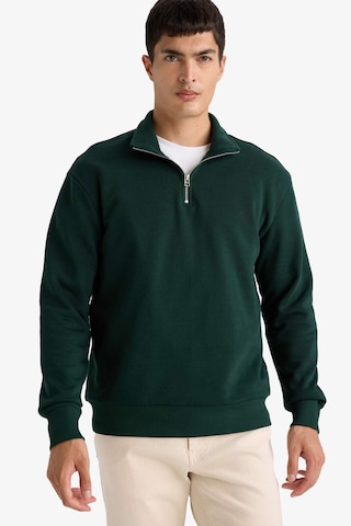Defacto Regular Fit Dik Yaka Yarım Fermuarlı Basic Düz Sweatshirt X7405az25augn852 Yeşil