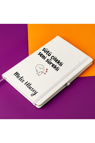 Kişiye Özel Sütü Çilekli Seni Sürekli Tasarımlı Defter