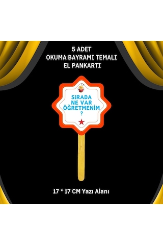 Okuma Bayramı / Şenliği Temalı 5 Li El Pankartları