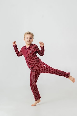 U.S. Polo Assn. Erkek Çocuk Pijama Takımı Nakışlı Kırmızı Uzun Kol Pijama Takımı Us2644-c-v1 Us2644-c-v1