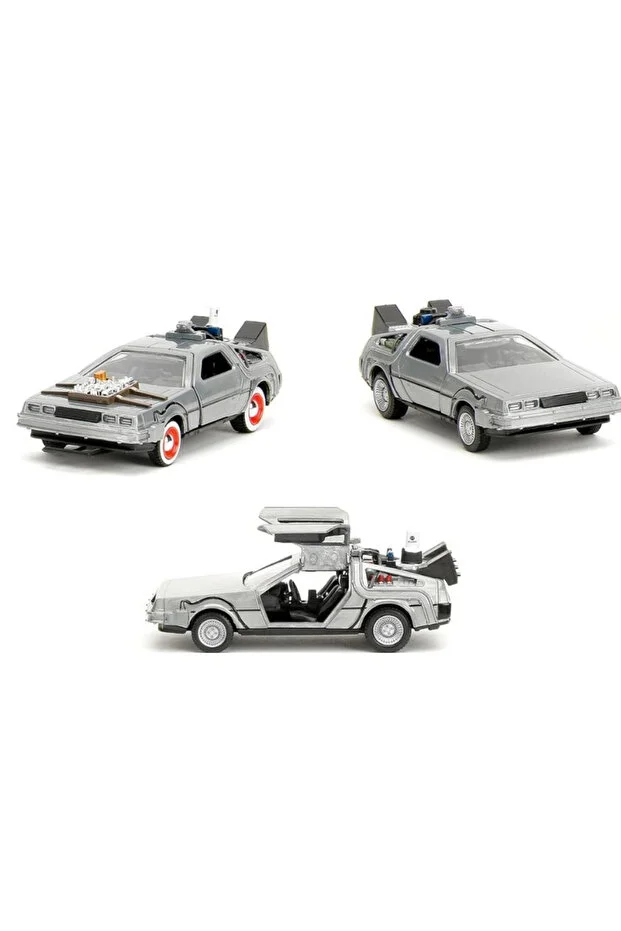 Back To The Future Geleceğe Dönüş Film Araçları 3 Lü Diecast Set Gri