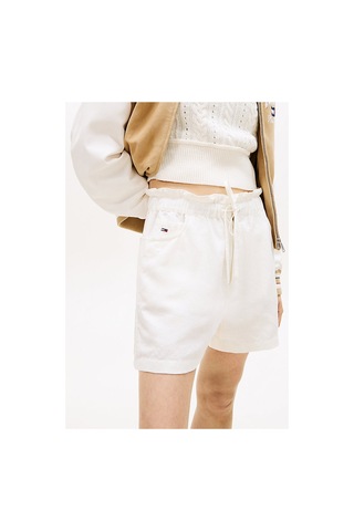 Tommy Hilfiger Kadın Tjw Essential Keten Şort-16146 Ekru