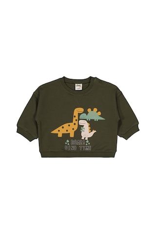 Civil Baby Dino Baskılı 6-18 Ay Takım - Yeşil Haki