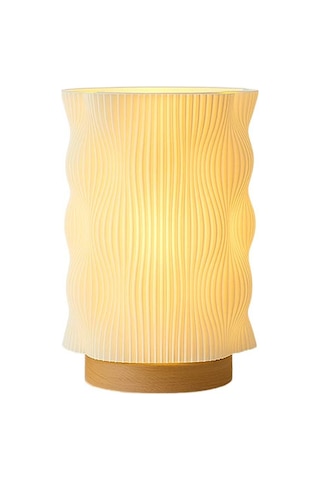 Dalgalı Tasarım Masa Lambası Beyaz