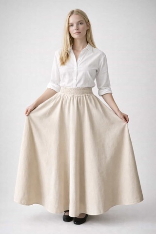 L'aura Corset Tam Kloş Maxi Etek Siyah