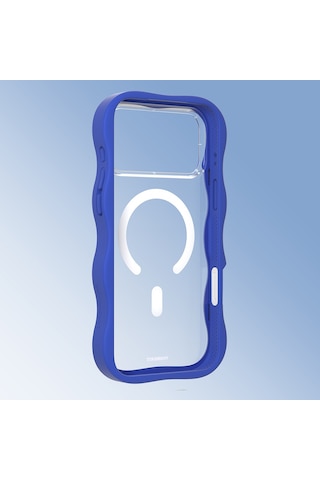 Apple Uyumlu iPhone 17 Pro Max  Kılıf M-safe Şarj Özellikli Youngkit Wave Clear Serisi Kapak Lacivert Lacivert