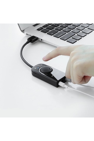 Ugreen Usb Harici Stereo Ses Kartı 15cm, Siyah, 40964
