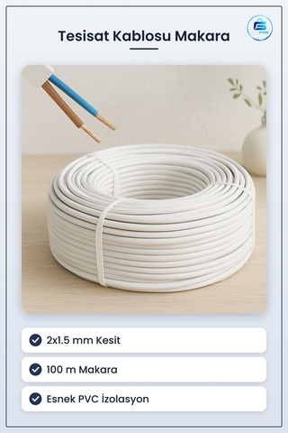 Elektrik Tesisat Kablosu 2x1.5 Mm Ttr Cca Bakır Kaplı Alüminyum 1