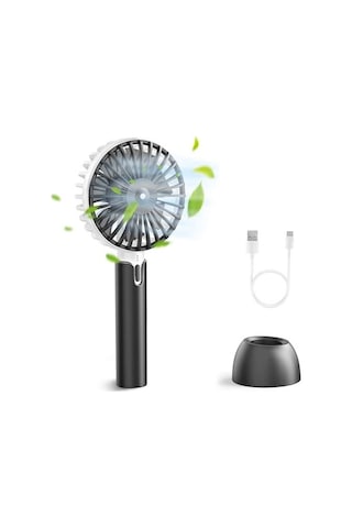 El Tipi Usb Fan, Mini Fan Şarj Edilebilir Pil, Masa Fanı-siyah 3080 Siyah