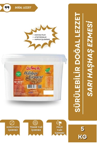 Hamur Işlerinde Kahvaltılık Doğal Katkısız 5kg Özel Üretim Sarı Haşhaş Ezmesi