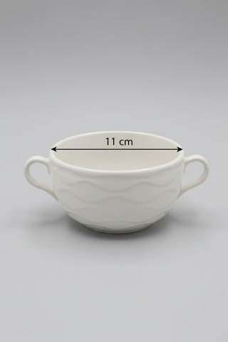 11 Cm Kulplu Porselen Kase 2 Kişilik Modern Ve Dekoratif Sofra Takımı Beyaz