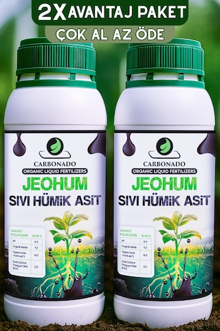 Jeohum Sıvı Hümik Asit 1l X2 Organik Gübre Bitkinin Organik İlacı Avantaj Paket 1000