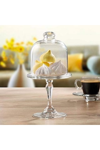 Paşabahçe Patısserıe Ayaklı & Kapaklı Servis Tabağ Açık Mavi