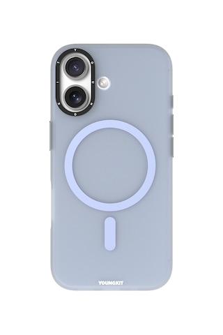 Apple Uyumlu iPhone 17 Kılıf M-safe Şarj Özellikli Youngkit Hidden Sand Serisi Kapak Mavi Mavi