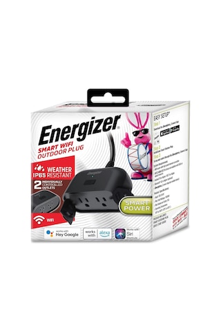 Dıgıtal Lıfestyle Accessorıes Energizer Akıllı Wi-fi Dış Mekan Prizi, Su Geçirmez, 2 Ayrı Ayrı Kontrol Edilen, D Çok Renkli