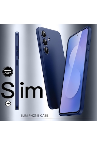 Samsung Galaxy S25 Fe İle Uyumlu Kılıf Soft Premium Yumuşak Silikon Telefon Kılıfı Kapak Lacivert
