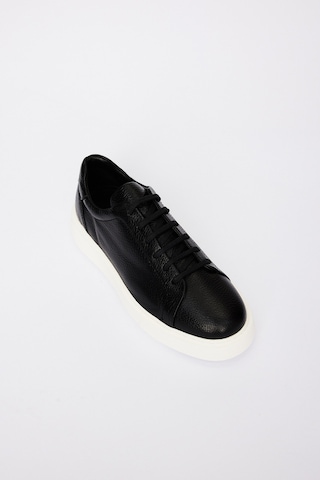 AC&Co / Altınyıldız Classics Erkek Sıyah %100 Deri Rahat Taban Esnek Sneaker Ayakkabı Siyah