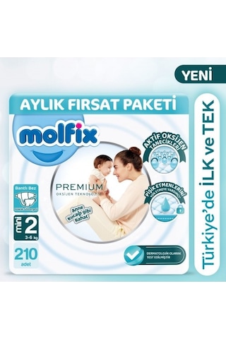 Molfix Premium Fırsat Paketi 70'li x 3 210 Adet PKT.MOLFIX.101 2 Numara