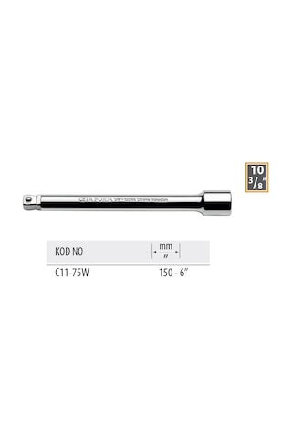 Ceta Form 150 Mm 3/8 Girişli Bombe Başlı Uzatma Kolu C11-75w