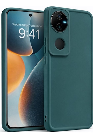 Vivo V50 Uyumlu Kamera Çıkıntılı Mat Silikon Telefon Kılıfı Yeşil