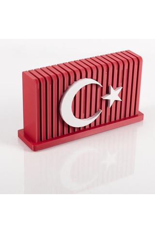 Kırmızı Beyaz 3d Türk Bayrağı Biblosu Ofis Masa Üstü Bayrağı İş Yeri Hediyesi