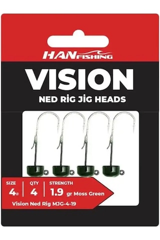 Vision Ned Rig Moss Green Jighead-1 Gr - No: 4