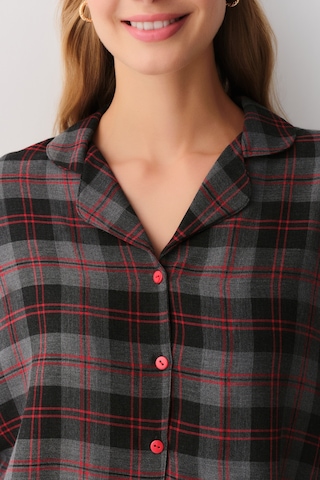 Suwen Feel Maskülen Pijama Takımı Sh26125660b1360 Gri Melanj Ekoseli