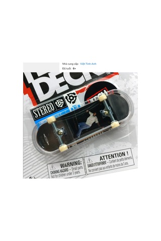 Tech Deck Stereo Siyah Zemin Kaykaycı Fotoğraf Grafik Parmak Kaykay