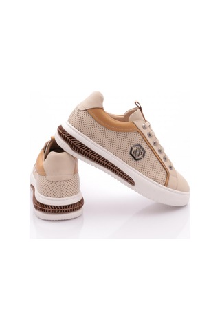Dgn 6235 Erkek Bağcikli Sneakers Ayakkabi Bej